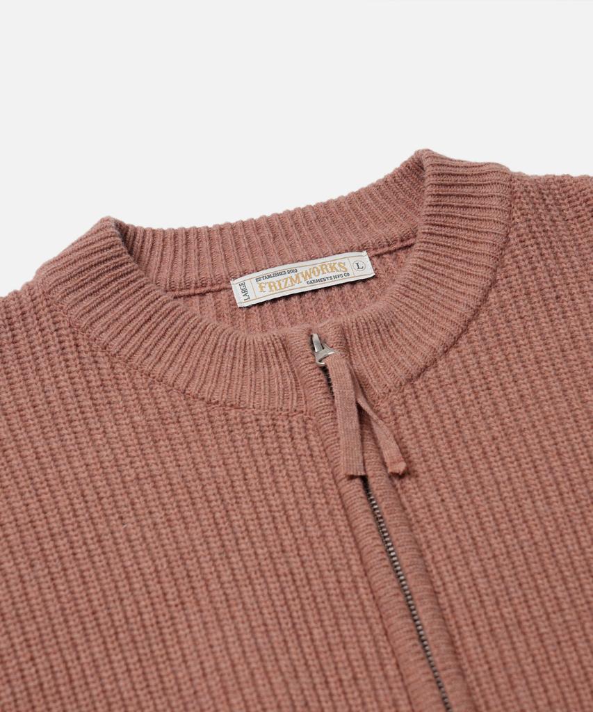 Frizmworks Wool Deck Zip Up Cardigan _ Indian Pink
