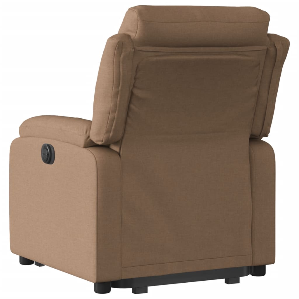 Recliner Chair with Lift Assistance Brown Fabric
