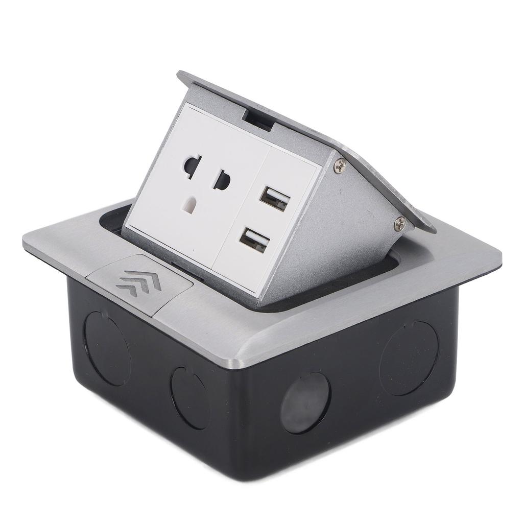 Recessed Floor Electrical Outlet Kit  and Dual USB Port Waterproof Electrical Outlet Cover Box