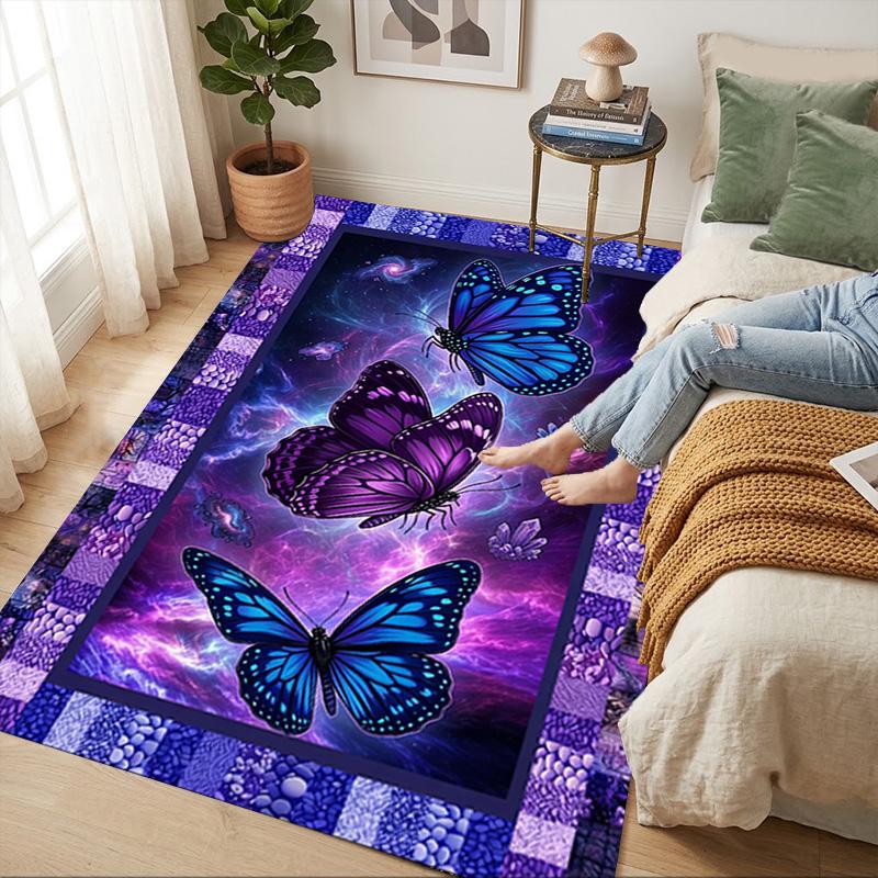 Butterfly Art Living Room Nonslip Area Rug Soft Carpet For Bedroom Game Playroom Sofa Office Home Decor Doormat Christmas Gift C92911