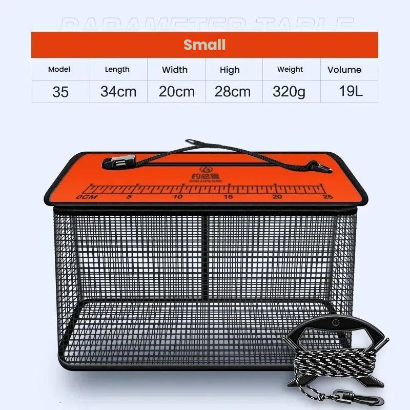 Santa King Floating Fish Basket Foldable Fishing Holder Minnow Bucket Portable Collapsible Fishing Net Storage Cage