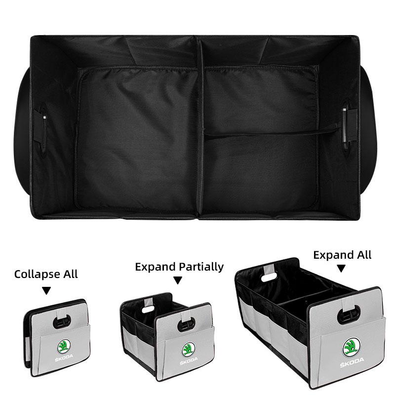 AEB1 Car Trunk Organizer Box Foldable Large-capacity Storage Case For Skoda Octavia Kylaq Elroq Kodiaq Scala Rapid Superb Karoq Yeti
