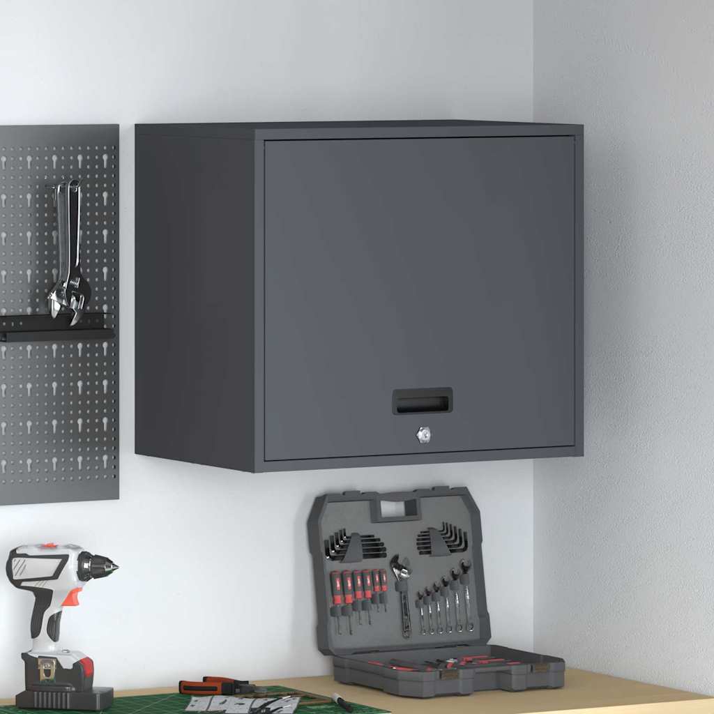 Wall Mounted Garage Cabinet with Gas Spring Door Anthracite
