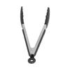 Silicone Food Tongs AntiScalding Stainless Steel Barbecue Clamp for Kitchen Home Outdoor(9in Black )
