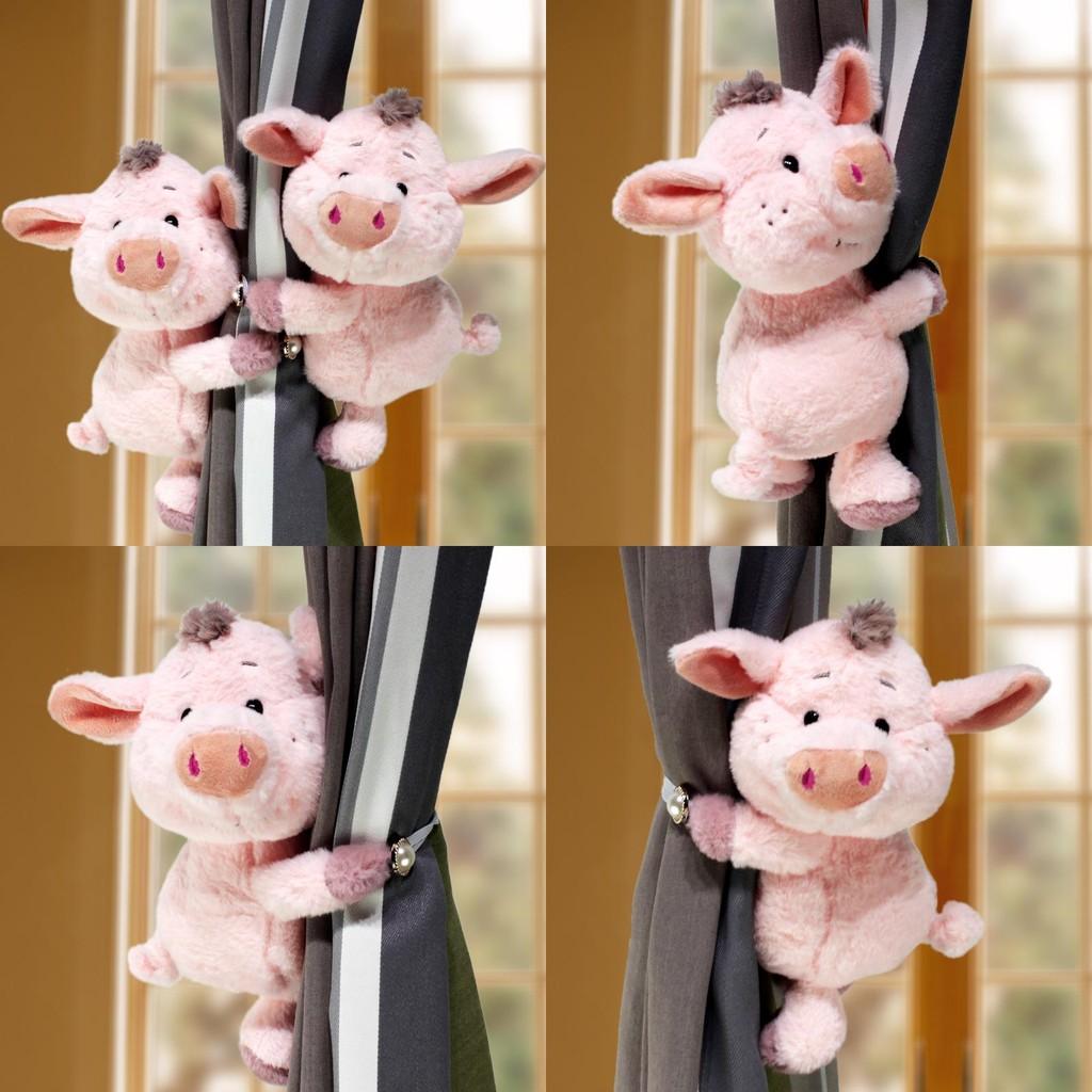 Animal Pig Plush Curtain Tieback Cartoon Doll For Childrens Decoration Window