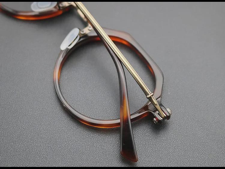 Retro Italian Handmade Pure Titanium Glasses Frame - Unisex Myopia Glasses with Mechanical Style