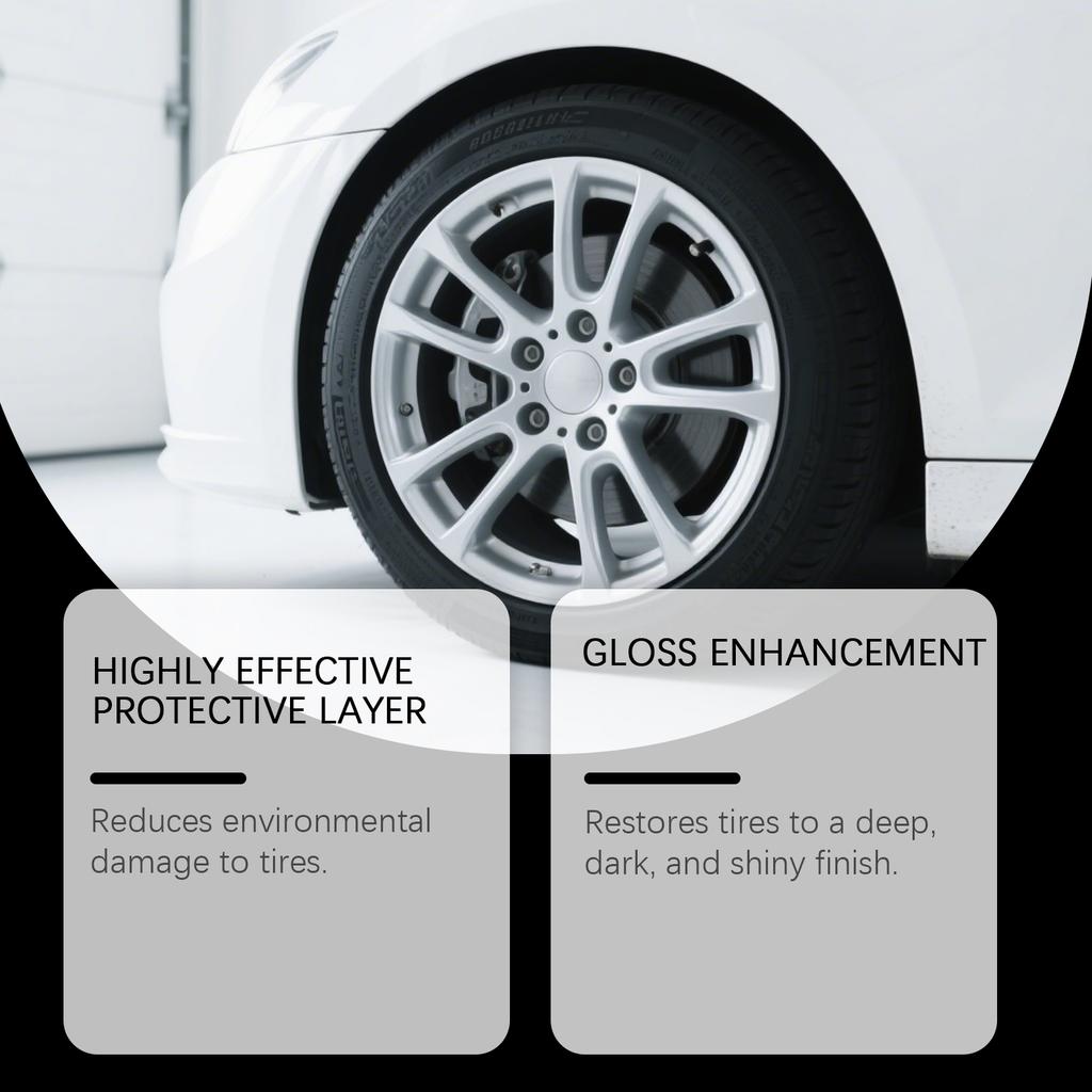 Tire Polishing Wax Shiny Black Restores Paste Gloss Enhances Tire Appearance Preventing Oxidative Cracking Aging Maintenance