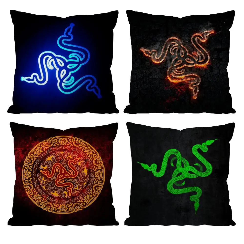R-Razer Retro Cushion Cover Pattern Printed Pillowcase for Living Room Sofa Cushion Cover & Bedroom Decor