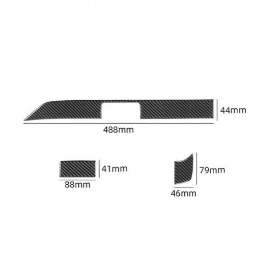 3Pcs Carbon Fiber Interior Passenger Dashboard Cover Trim For Colorado/Canyon