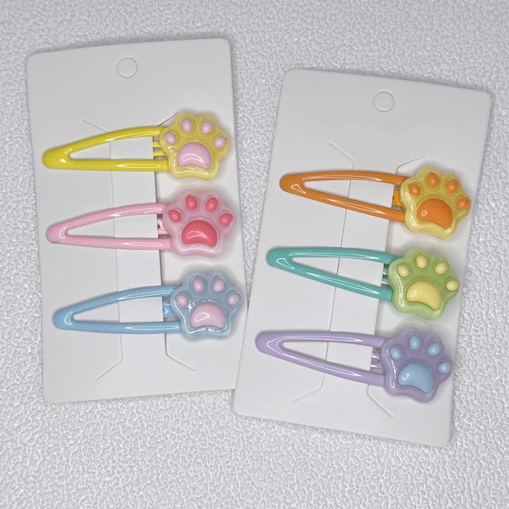 1pc/6PCS New Year Cat Paw Hair Clip for Girls Cute Cat Paw Shape Hair Barrettes Ponytail Bangs Hair Clip for Teens Girls