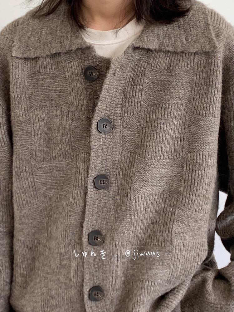 Herbst/Winter Unisex Japanischer Retro Strick-Cardigan Pullover