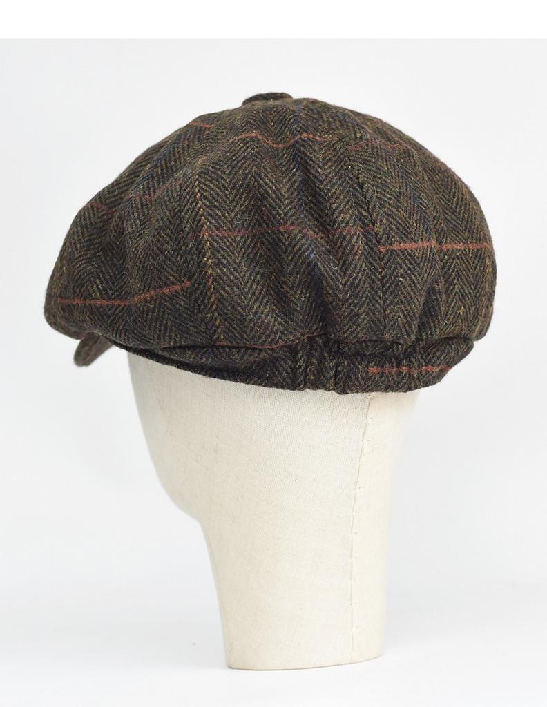 Wool Newsboy Hat Men's Razor Party Peaky Blinders British Retro Octagonal Hat Autumn and Winter Warm Beret
