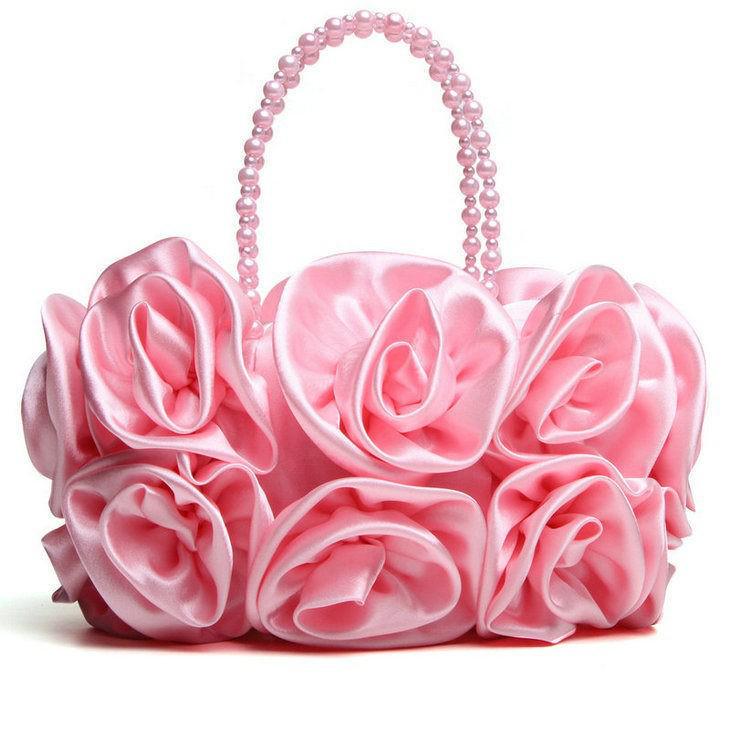 Mondlicht-Blumenbrokat Abendtasche - Koreanische Braut- & Brautjungfern Make-up Tasche