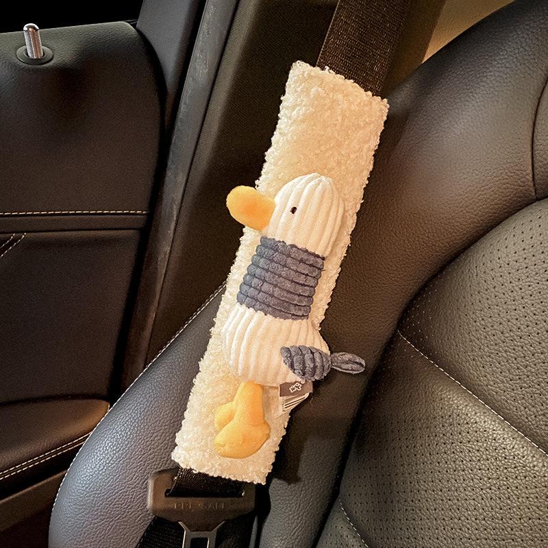 1 bucă stil flori moi de pluș husă centură de siguranță curea de umăr pernă ham pernă artificială miel auto centură de siguranță umăr