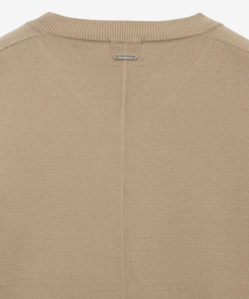 ZIOSONGZIO Semblance Whole Garment V-Neck Knit Beige Zi2Kt808Be