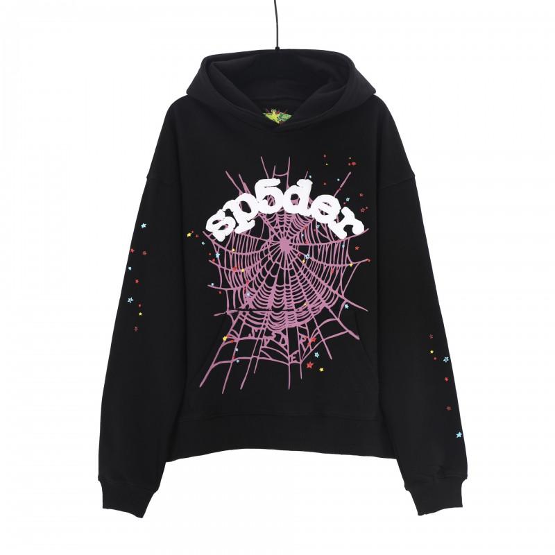 Sp5der Star Spider Foamed Letter Print Fleece Lined Hoodie Pants Set Teens Casual Streetwear Outfit