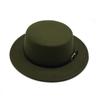 Ny Filthatt Herre Fedora-hatter med Belte Dame Vintage Trilby-luer Ull Fedora Varm Jazzhatt Chapeau Femme filt Panamahatt