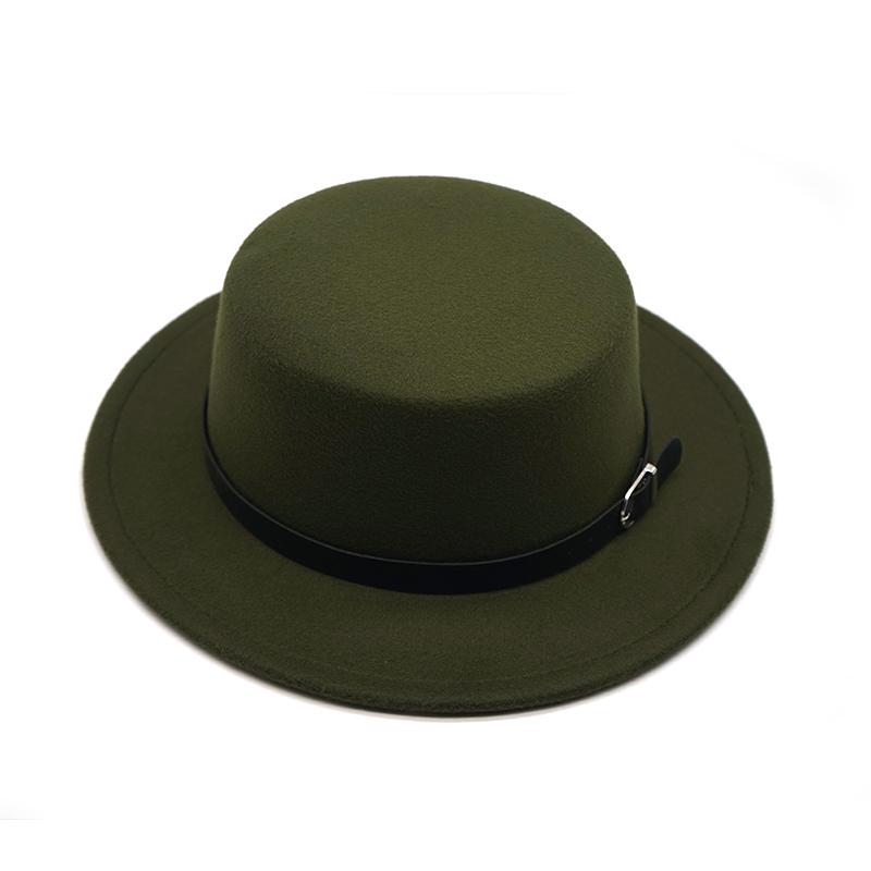 Ny Filthatt Herre Fedora-hatter med Belte Dame Vintage Trilby-luer Ull Fedora Varm Jazzhatt Chapeau Femme filt Panamahatt