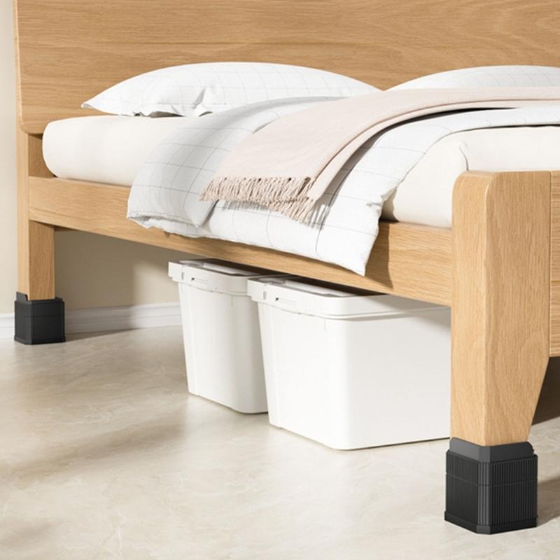 Pacote com 4 Capas de Pés de Móveis Plásticas Antiderrapantes Protetores de Altura Ajustável para Mesas Armários Guarda-roupas
