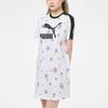 Puma Floral Print Letter Casual Sport Breathable Round Neck Short Sleeve Dress Women Dress White 532044-02
