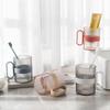 Light Luxury Minimalist Couple's Toothbrush Holder and Water Cup with Handle