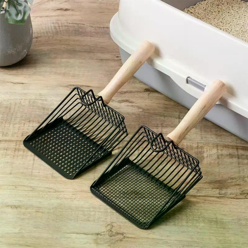 1pcs Large Stainl Steel Metal Sand Ovel Poop Scooper Fine Hole Tofu Sand Litter Ovel Dirt Scoop Pet Supplies