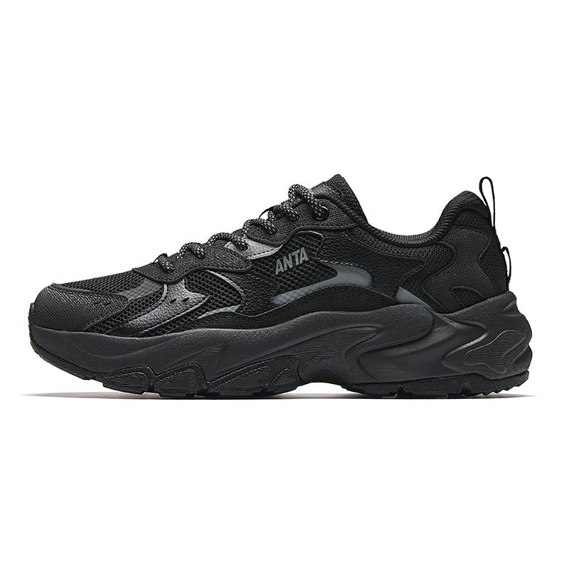 Anta Lifestyle Series Trendy Casual Shock Absorbing Wear Resistant Low Top Dad Shoes Men sneaker Black 912538839-4