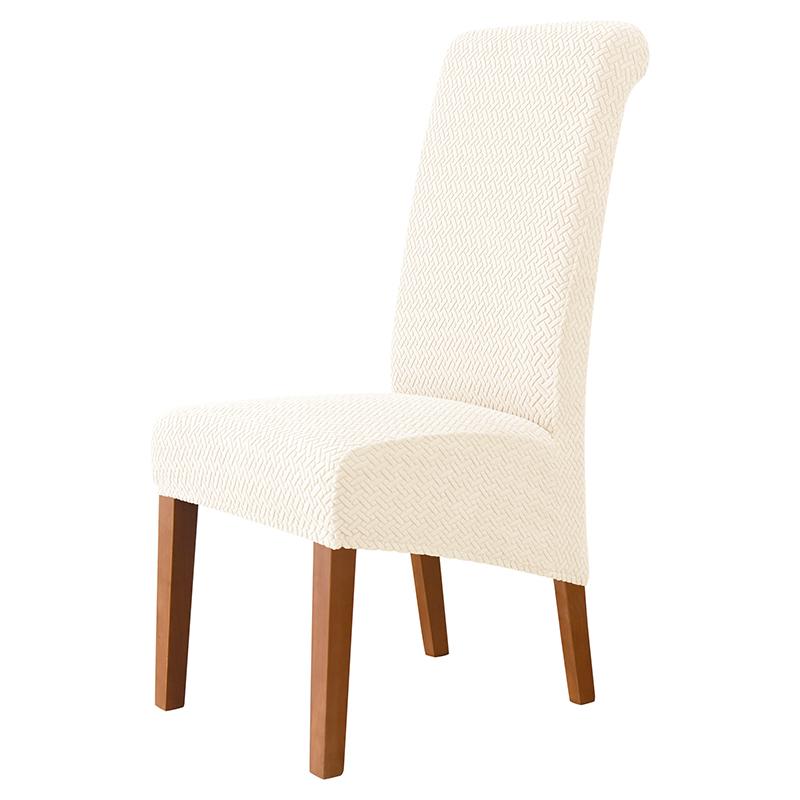 Jacquard Chair Cover Stretch XL Size Long Back Dining Chair Covers Anti-dirty Seat Slipcovers for Wedding Dining Room Kitchen