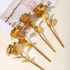 Exquisite Golden Rose Gold Red Artificial Rose Flowers Fashion Rose Bouquet  Valentine's Day Gifts