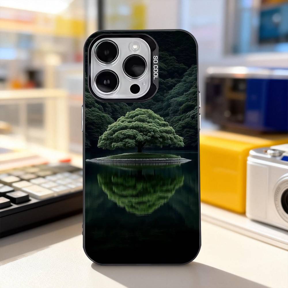 Tree of Life Space Phone Case For iPhone 17,16,15,14,13,12,11,Pro,XS,Max,Plus,Mini,SE4,E IMD Matte Black