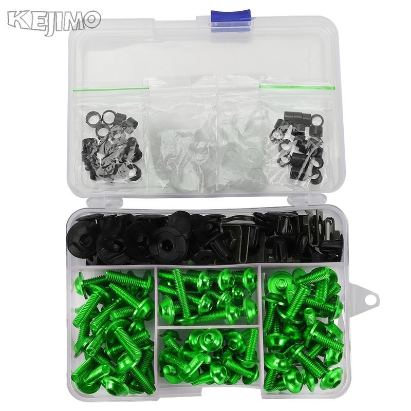 For Kawasaki NINJA 250R 300 ER6 650 ZX6 ZX7 ZX9 ZX10 ZX12 ZX14 Z1000 Z900 Z800 Z750 Z650 Fairing Bolts Fastener Clip Screw Kit