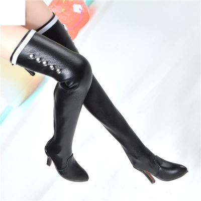 Figure with TBLeague Sexy Black High Heel Long Boots for Women and Head Not [TOYBARJAPAN] 1/6 Accessories/Compatible Body, Beauty, Leather-like