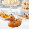 Dessert Duck Figurine Cartoon Duck Statue Vinyl Animal Sculpture Home Office Desktop Bookshelf Decoration Ornament