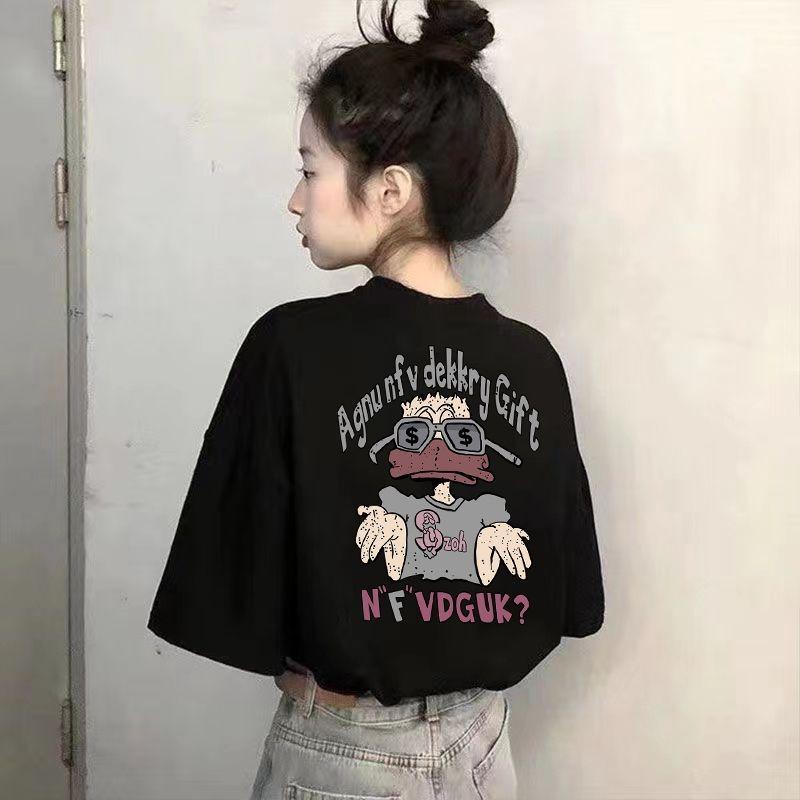 Summer Kids Adult Fashion Print Short Sleeve T-Shirt Casual O-Neck Oversized Women's Tees Top Girl Clothing