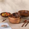 Acacia Wooden Bowl Japanese Style Wooden Tableware Household and Basin Fruit Plate Salad Whole Soup Bowl Wooden Bowl