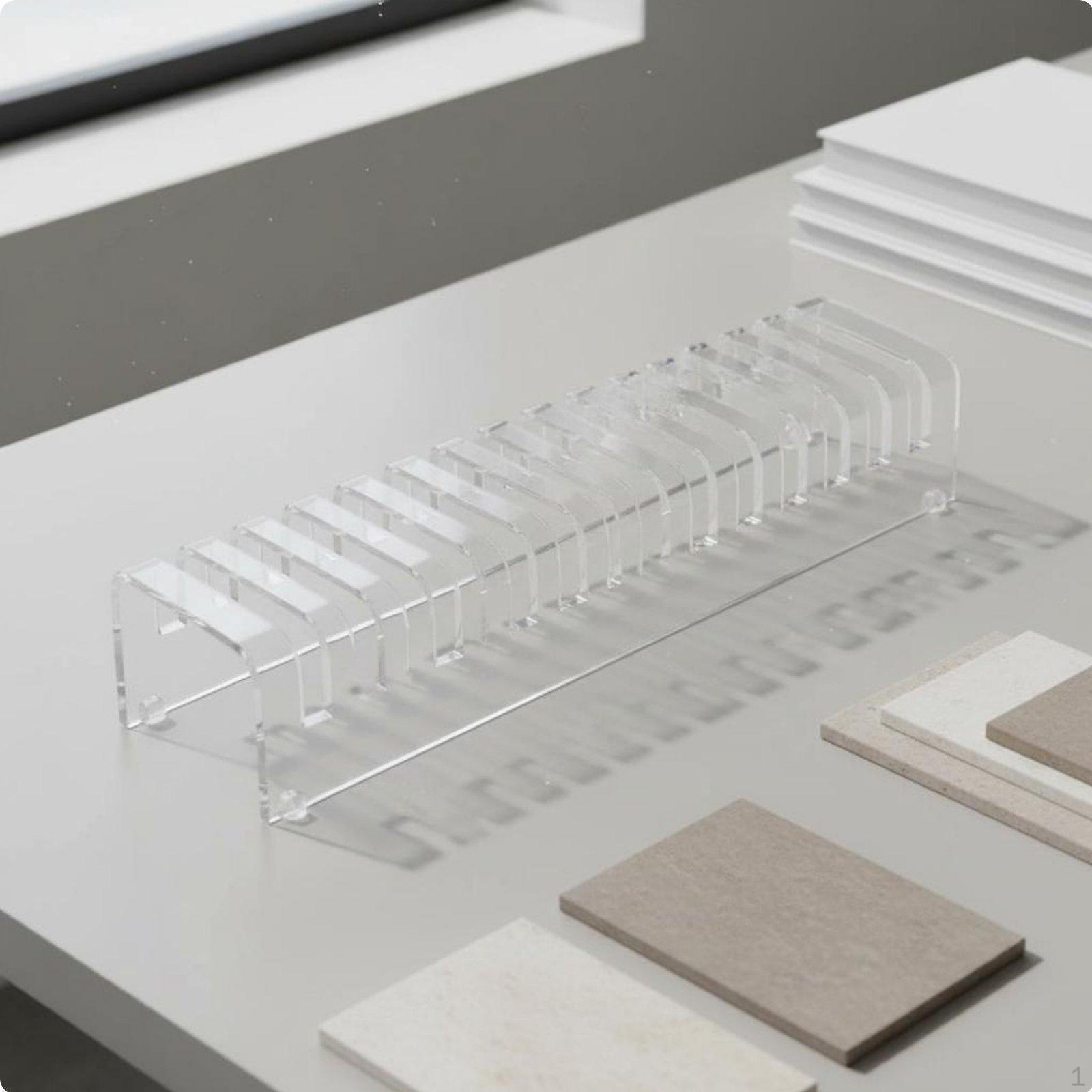 Acrylic Tile Display Stand High Clearness Stone Sample Organizer Large Capacity Building Material Transparent Style1 Acrylic