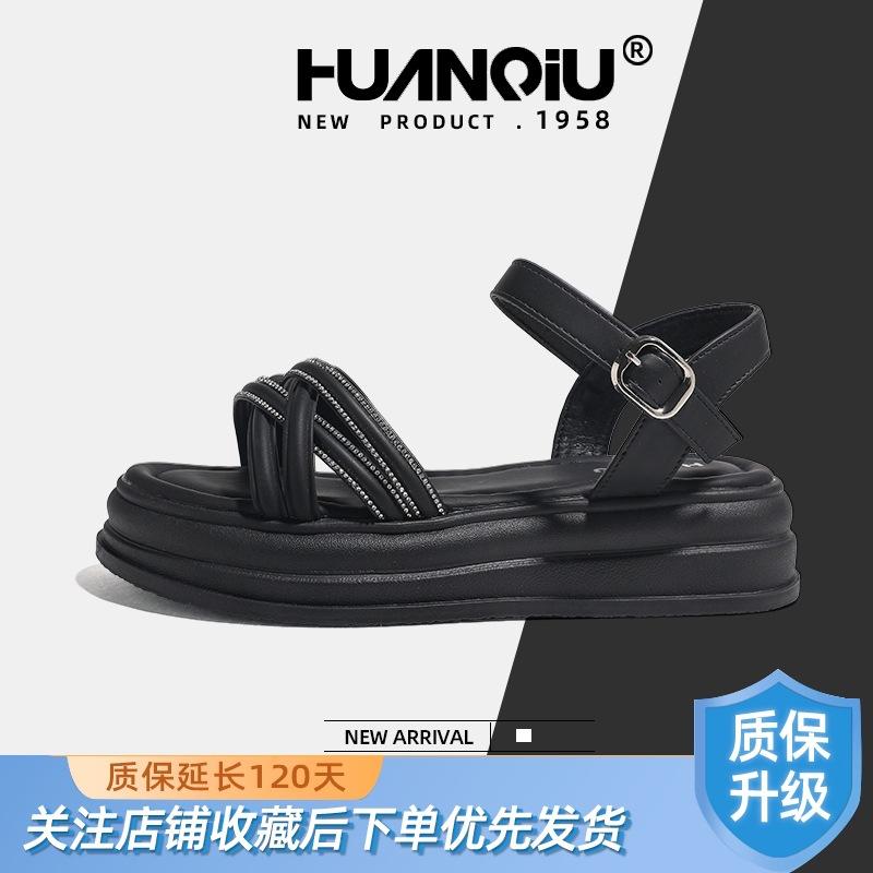 Global New Platform Sandals Women's Shoes XHQ-GH123 Straps New Casual Versatile One-word Buckle Beach Shoes Women