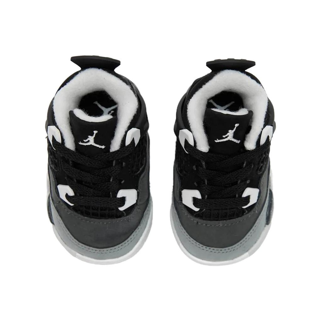 Air Jordan 4 Retro TD Fear 2024 Baby Sneakers Black White Anthracite FV4538-002