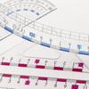 Professional Math Geometry Tool for Student Drawing Plastic Drawing Rulers with Square Straight Ruler Math Protractor