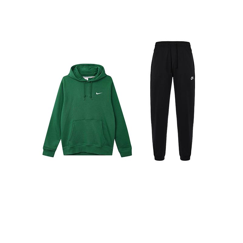 

Nike Однотонный пуловер с капюшоном, с длинными рукавами, брюки на кулиске средней посадки, комплект толстовки, мужской комплект толстовки 623453-341+DD5311-010 XXL