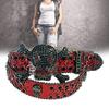 Versatile Male Female Skull Rivet Waist Belt with Rhinestone Buckle Adjustable