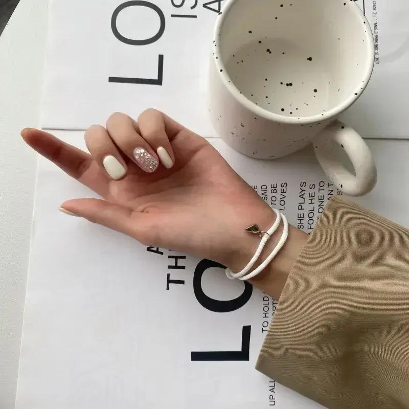 2Pcs/Set Couple Bracelets Adjustable Hand Rope Magnetic Buckle Bracelet Fashion Elegant Gifts For Lovers