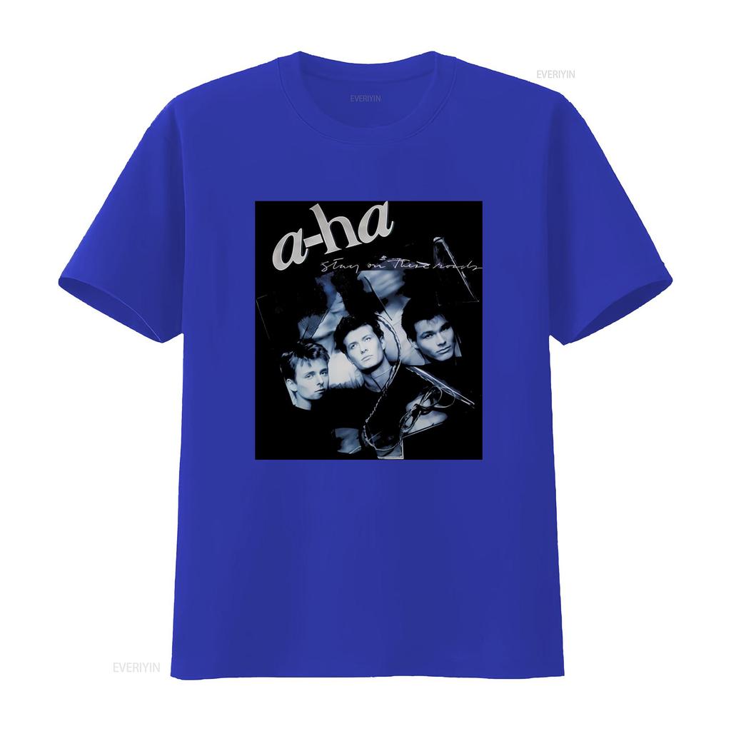Cotton T Shirt A Ha Music Stay On These Roads Paul Waaktaar Savoy Band  Vintage Washed Breathable Homme Comfortable