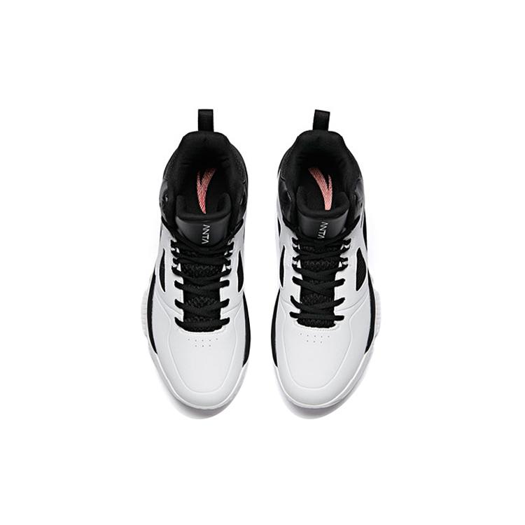 Anta Bastard Cushioning Slip Resistant Abrasion Resistant Mid top Vintage Basketball Shoes Men's White Black 91931109-2
