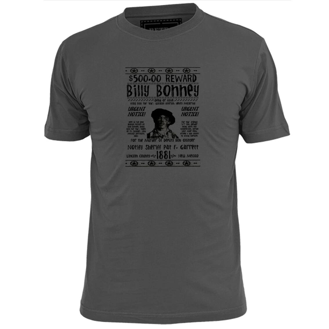Mens Billy The Kid Wanted Dead Or Alive Reward Poster (v3) T shirt Bandit Outlaw 4XL