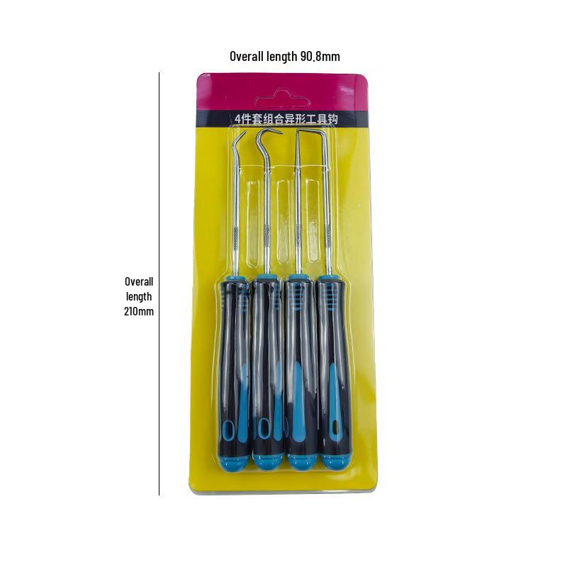 4-Piece Oil Seal Hook Set for Auto Repair - O-Ring Puller & Remover Tools