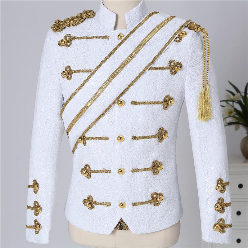 Michael Jackson-Inspired Sequined Performance Costume for Men – Stand Collar Rock Singer Outfit