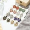 Geometric Alloy Dangle Earrings With Gold Ear Pins For Fashion Women