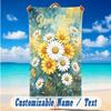 Floral Garden Theme Beach Towel Personalized Custom Name & Text Soft Quick Dry Beach Towel for Swimming Travel