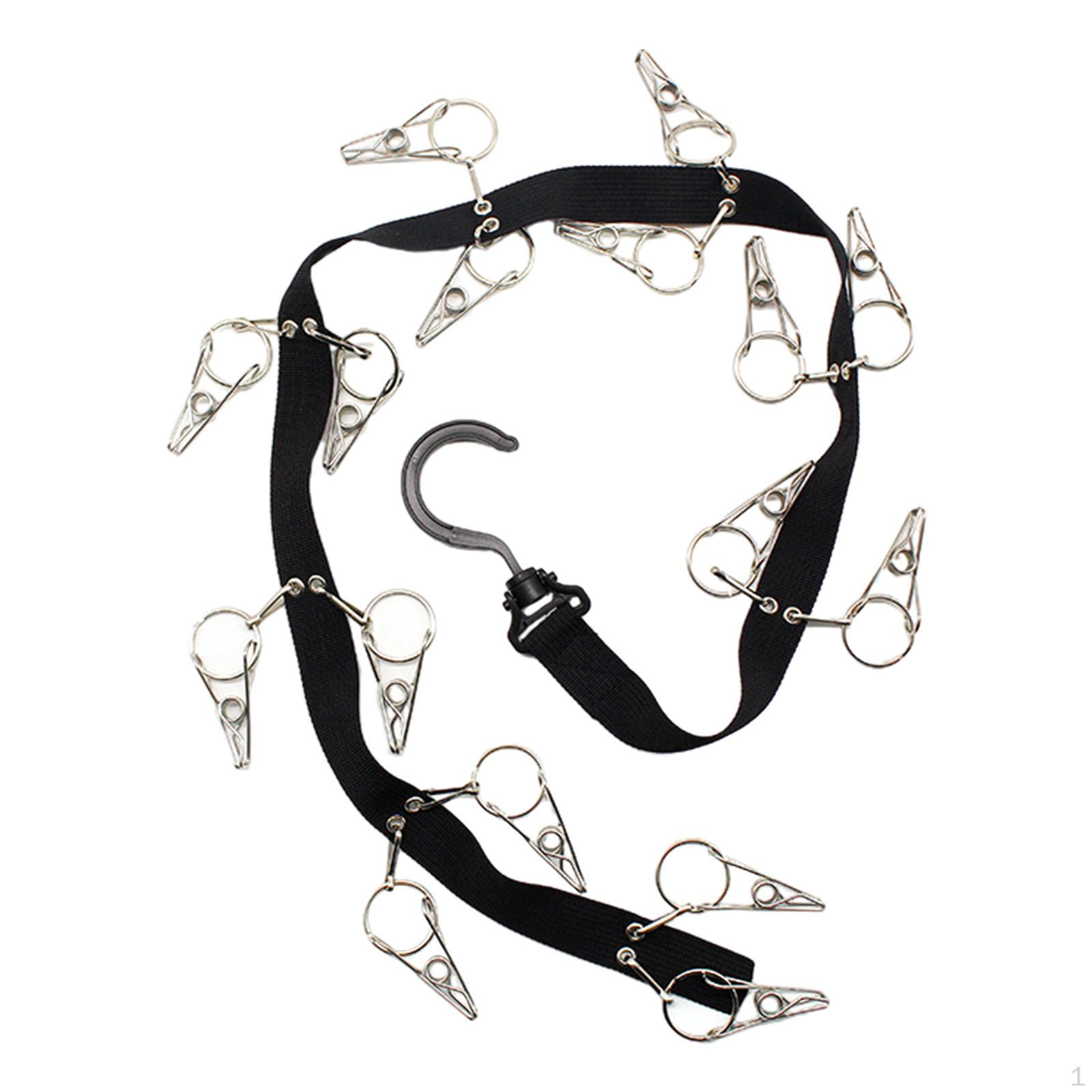 Clothes Dryer Hanger Clips Closet Organizer Foldable Fasteners Towel Tie Hat Drying 2.5cmx110cm